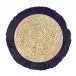 Woven Rattan Fringes Black Rattan 16" Round Placemat