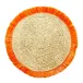 Woven Rattan Fringes Orange Rattan 16" Round Placemat