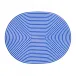 Lacquer Stripe Navy/White Stripes 14" x 18" Oval Placemat