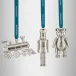 Christmas Metal Steam Train Teddy & Nutcracker Silver Ornament Set Of 3