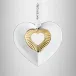 Christmas Crystal Heart with Gold Ornament
