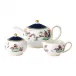 Wonderlust Blue Pagoda Teapot Sugar Creamer, 3 Piece Set