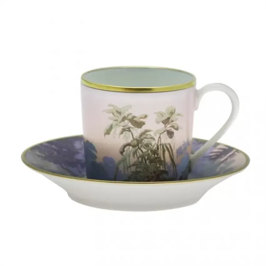 Zuber Le Bresil Mix/Gold Coffee Cup & Saucer 12.8 Cm 7.5 Cl