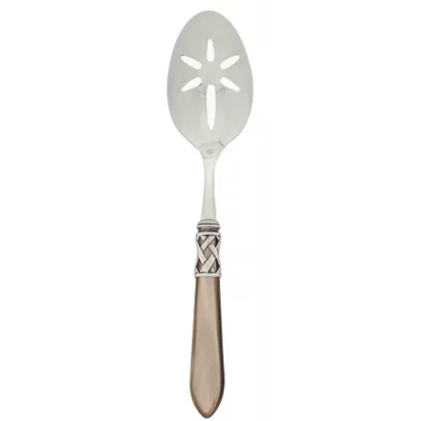 Aladdin Antique Taupe Slotted Serving Spoon 9.5"L