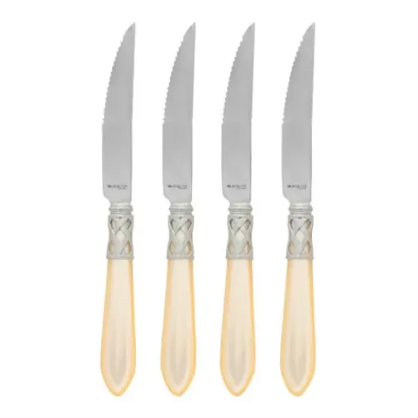 Aladdin Antique Ivory Steak Knives - Set of 4 9"L