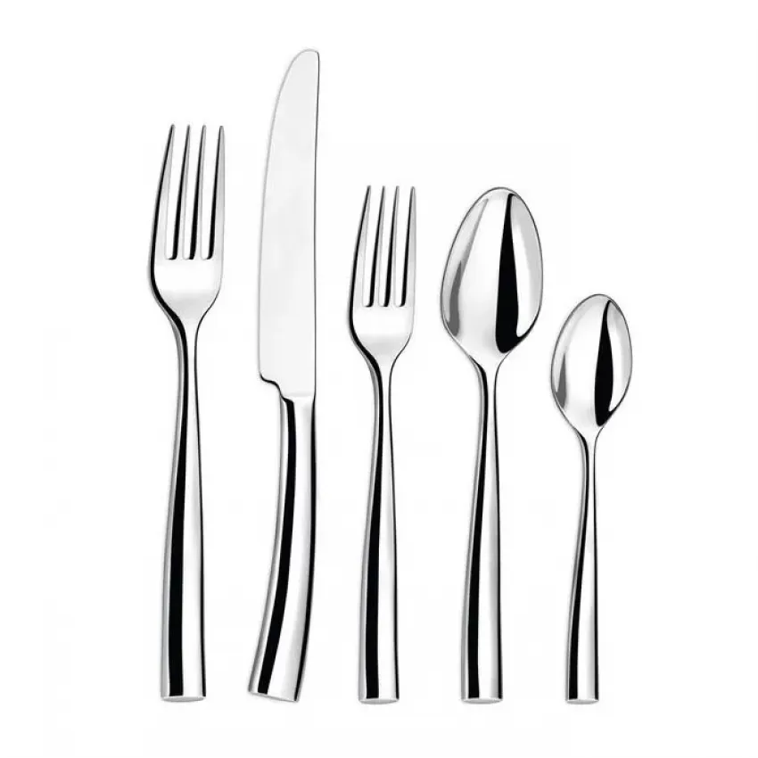 Silhouette Silverplated 5 Pc Setting (Table Knife, Table Fork, Dessert/Salad Fork, Dessert/Soup Spoon, Tea Spoon)