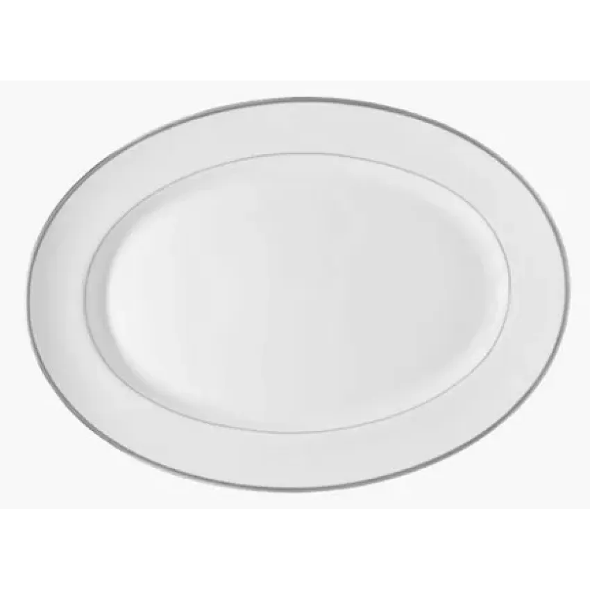 Fontainebleau Platinum (Filet Marli) Oval Dish/Platter/Platter 16.1417 x 11.811"