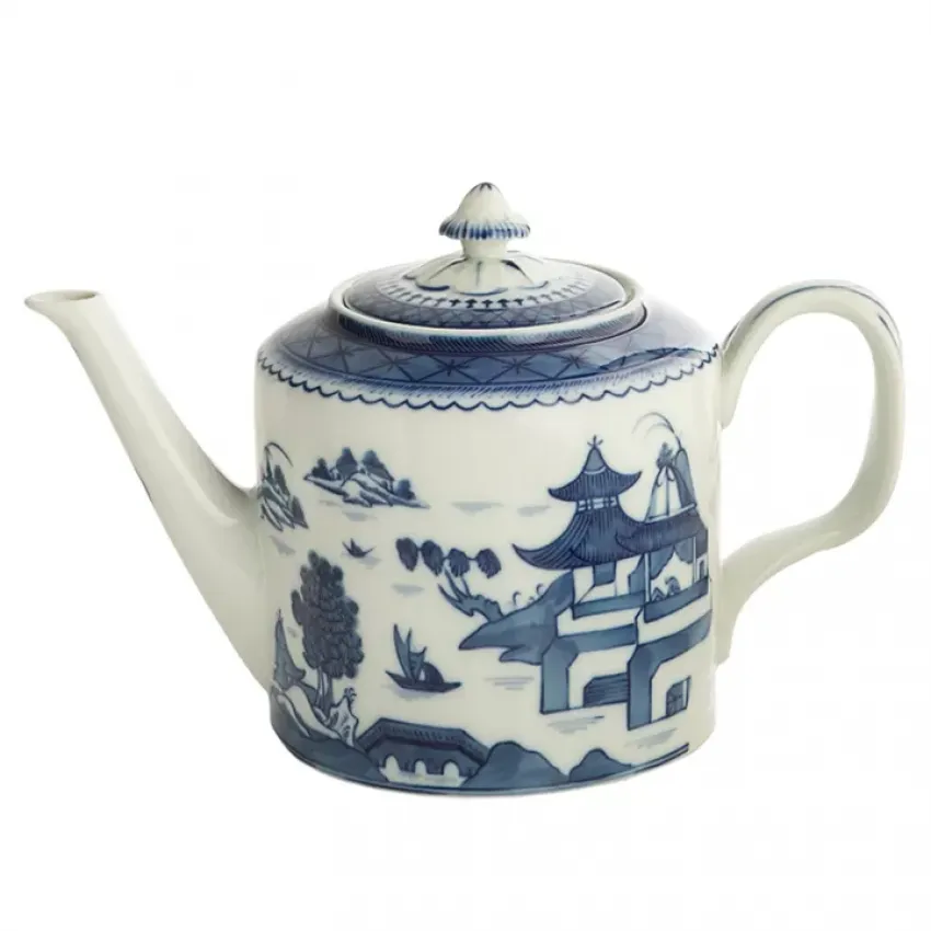 Blue Canton Teapot 40 oz6.5"H