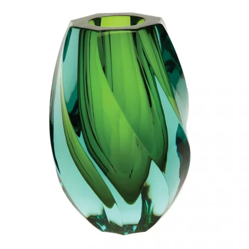 Twist Underlaid Vase Beryl Reseda 21 Cm