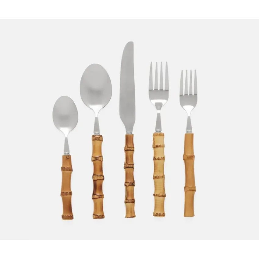 Zoya Matte Silver 5-Pc Setting (Knife, Dinner Fork, Salad Fork, Soup Spoon, Tea Spoon)