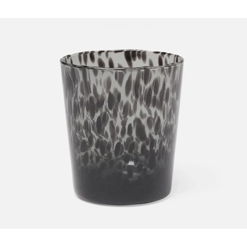 Andrew Leopard Tumbler Glass Hand Blown, Pack of 6