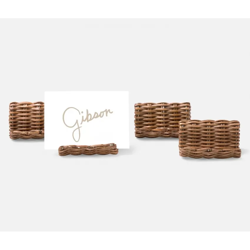 Gibson Honey Rattan Card Holder Boxed Set of 4
