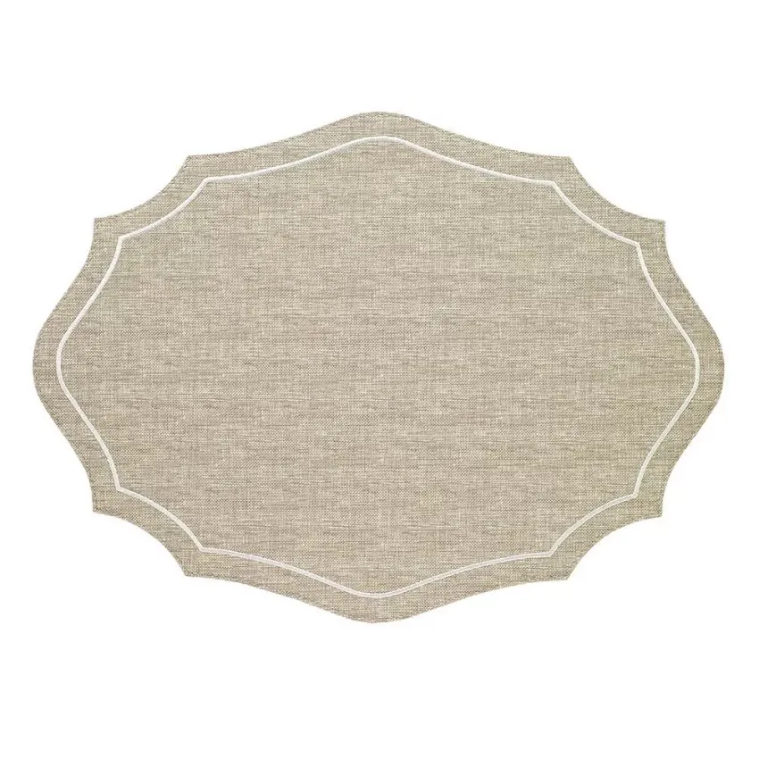 Byzantine Beige White Placemats, Set of Four