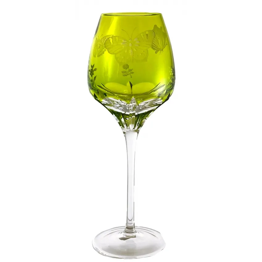 Papillon Yellow-Green Red Wine Glass