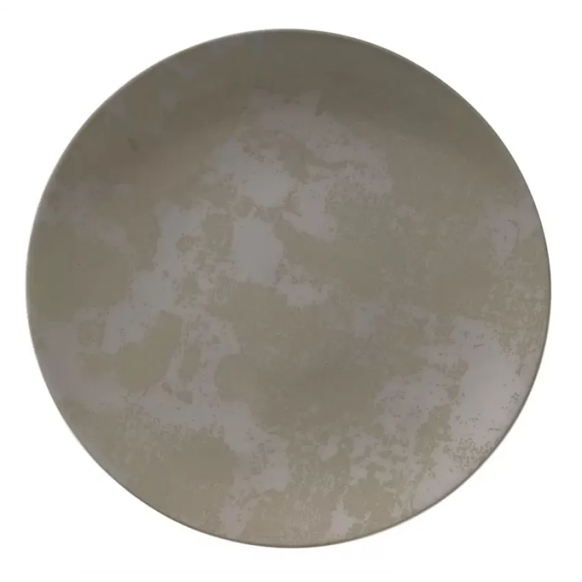 Crushed Velvet Grey Flat Rim Plate (10.5in/27cm)