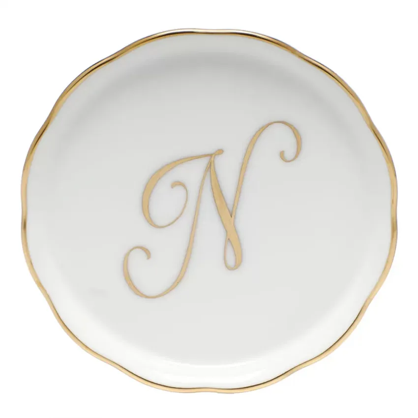 Coaster With Monogram Gold 4 in D