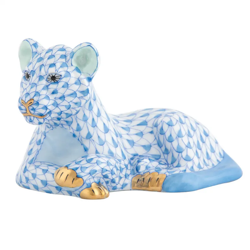 Young Lion Blue 3.75 in L X 2.25 in W X 2.25 in H