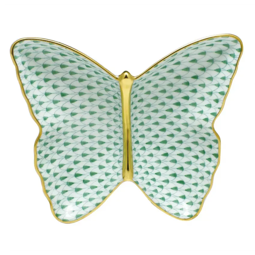 Butterfly Dish Green 4.25 in L X 1 in H