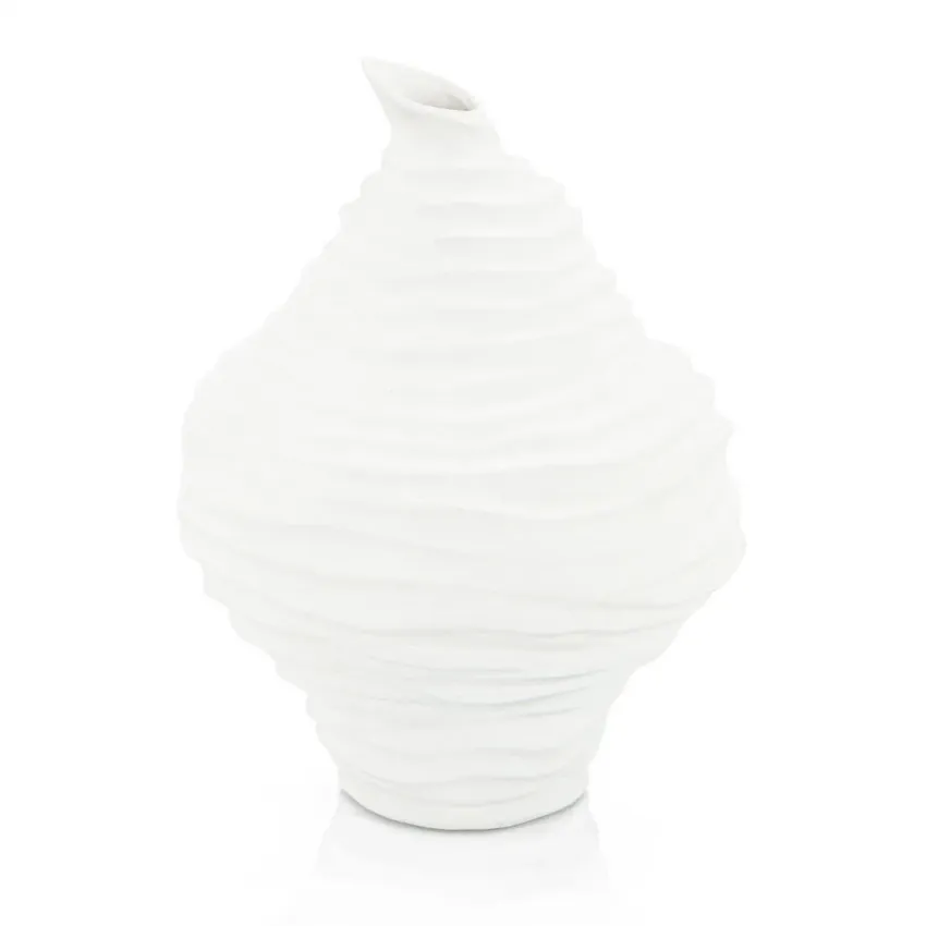 Jasmine White Porcelain Vase 13.5"H X 1"W X 10.5"D