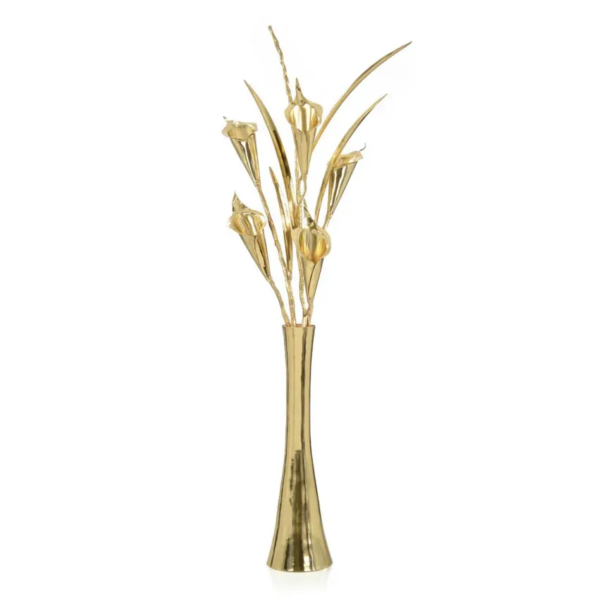 Brass Calla Lilies Sculpture 40.5"H x 13.75"W x 7.5"D