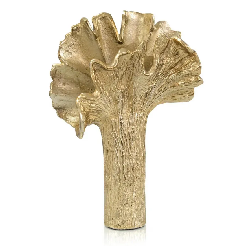 Ginkgo Leaf Vase In Gold I 21"H x 15"W x 6"D