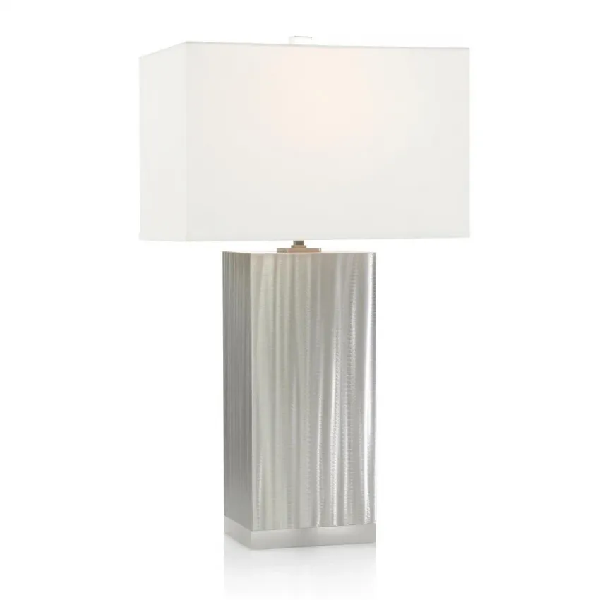 Stainless Steel Brushed Spiral Silver Table Lamp 34.5"H X 12.2"W X 18"D