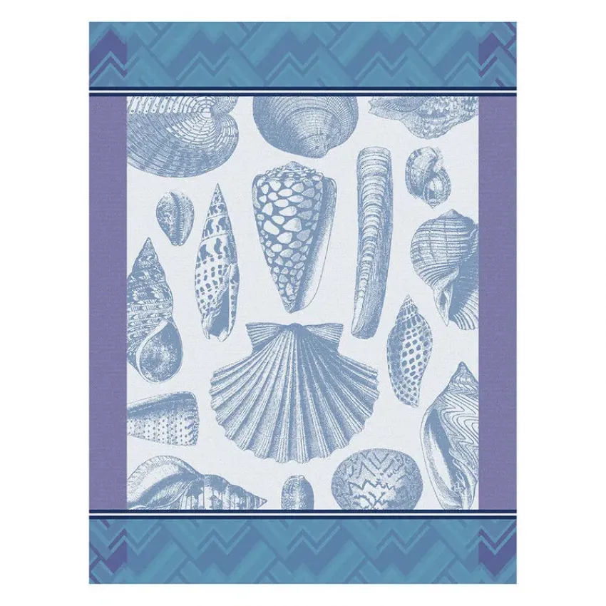 Coquillages Blue Tea Towel 24" x 31"
