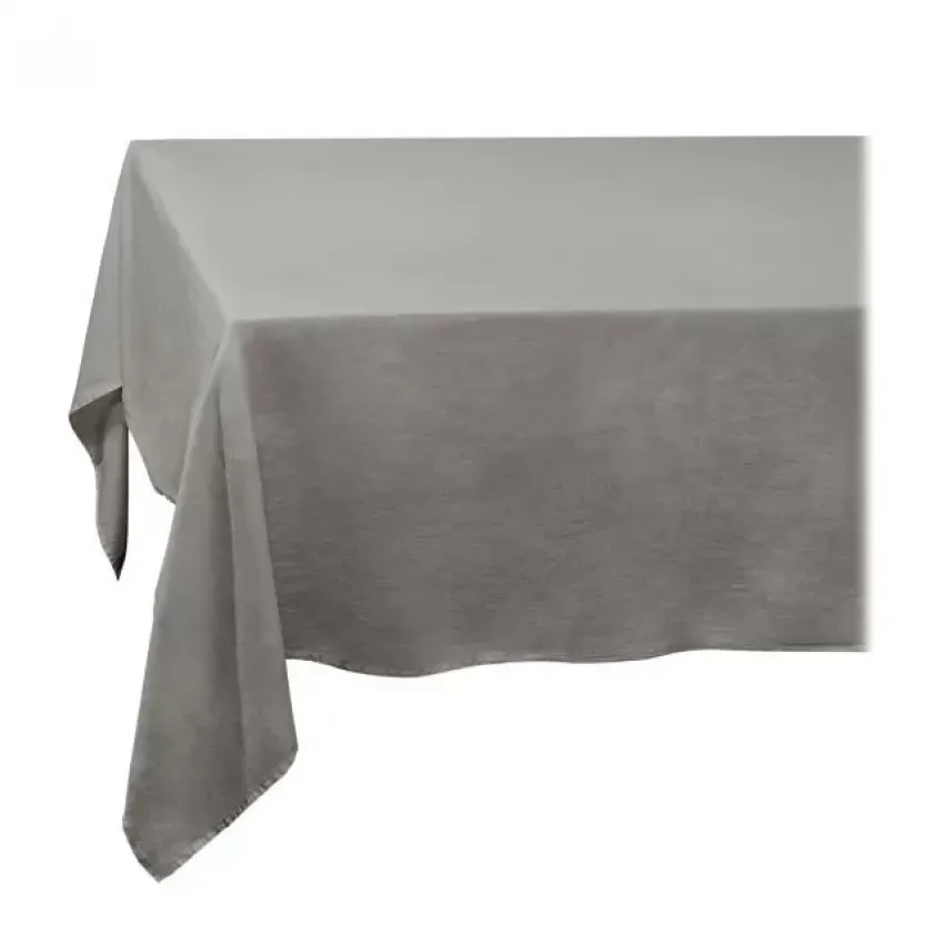 Linen Sateen Grey Tablecloth 70 x 90"