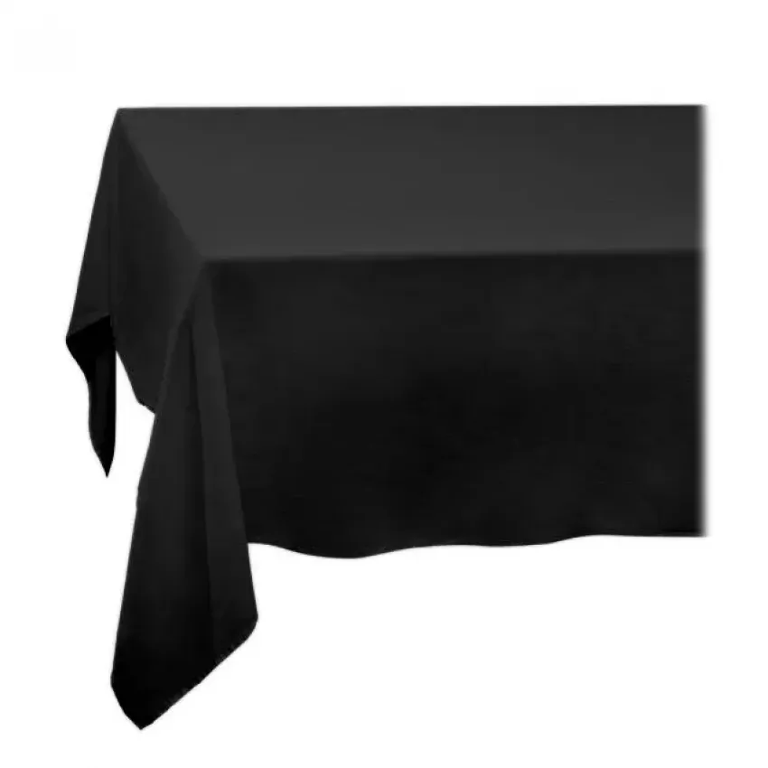 Linen Sateen Black Tablecloth 70 x 90"