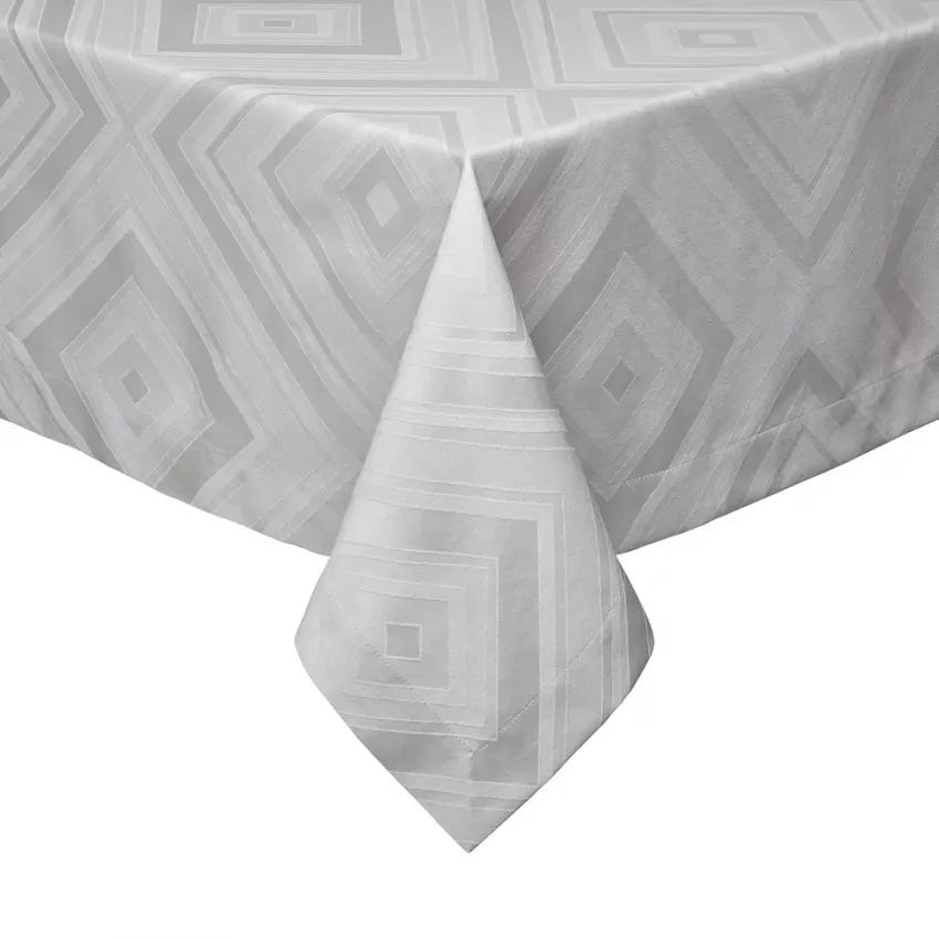 Brussels Gray Stain-Resistant Damask Table Linens