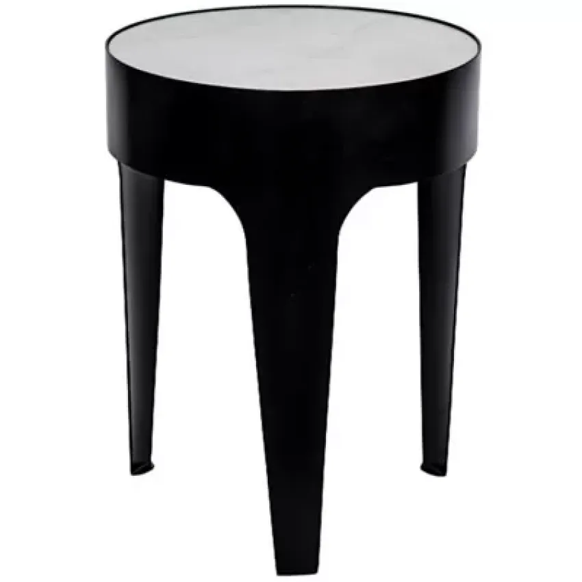 Cylinder Side Table, Black Metal, Small