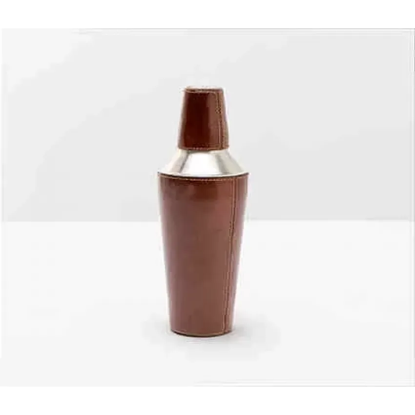 Bristol Tobacco Leather Cocktail Shaker Full-Grain Leather