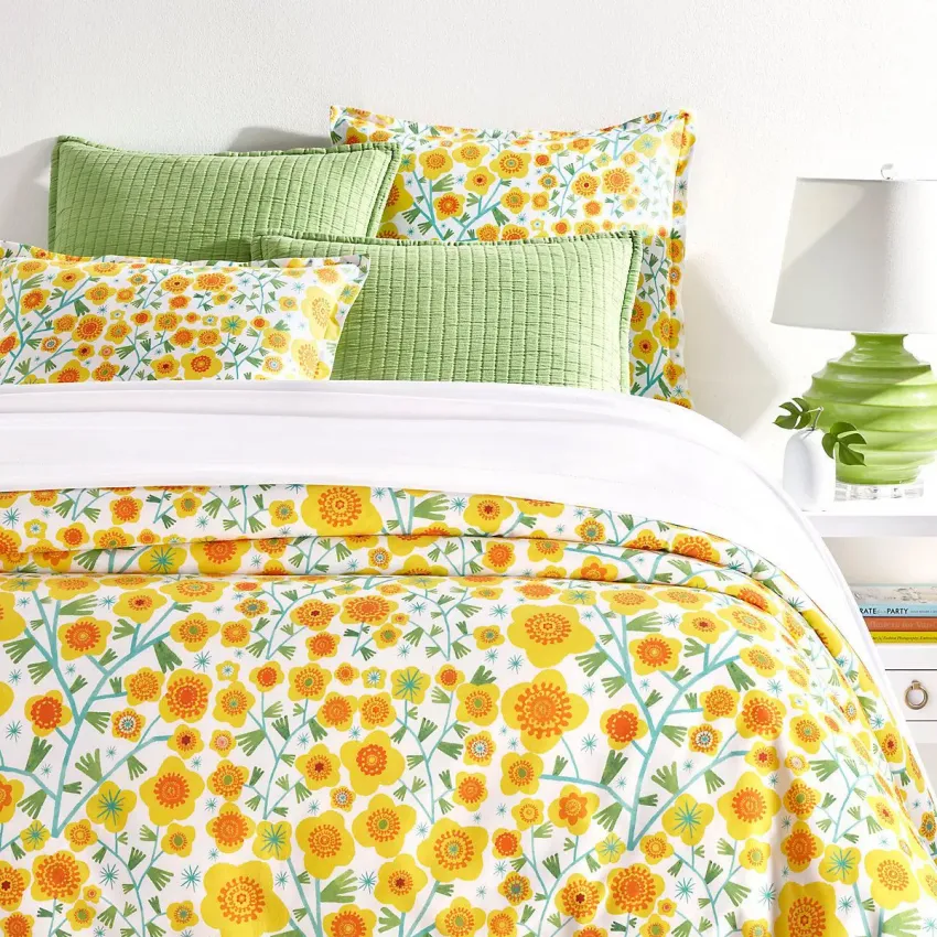 Silly Sunflowers Yellow Duvet Cover King