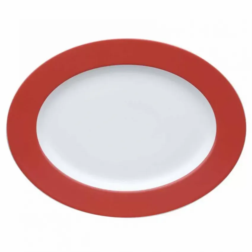 Sunny Day Red Serving Platter Oval 13 in