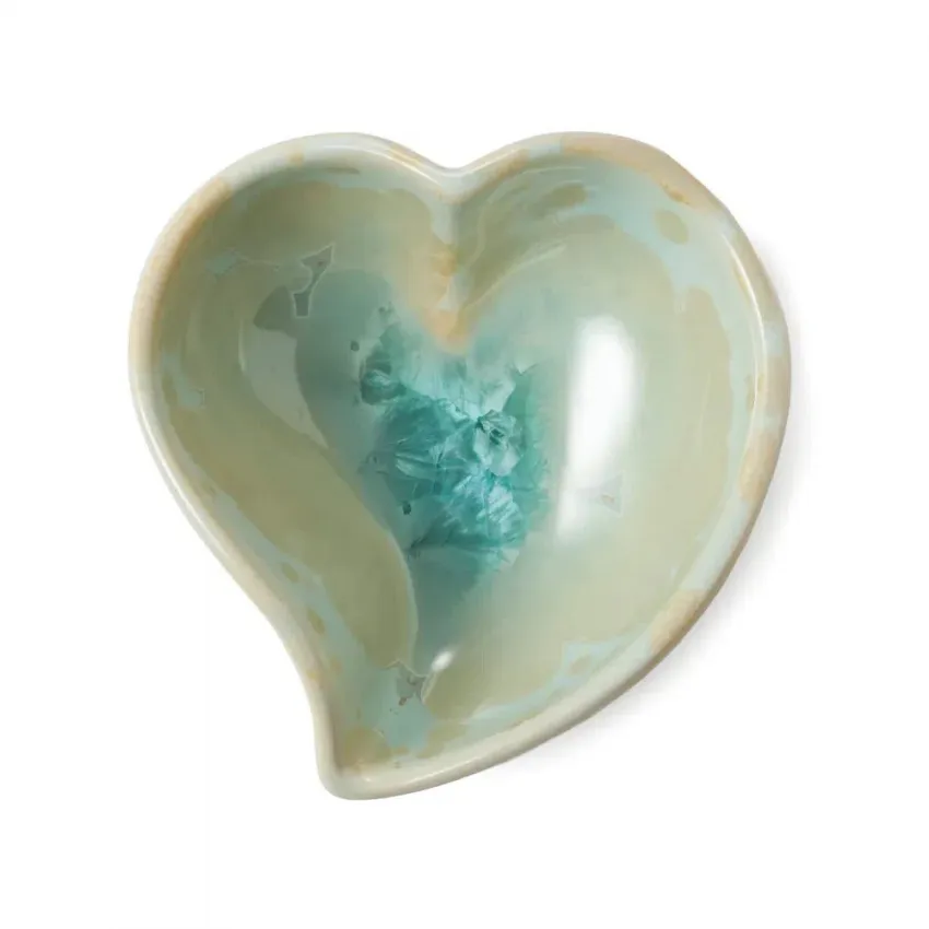 Crystalline Twist Heart Bowl Jade Small
