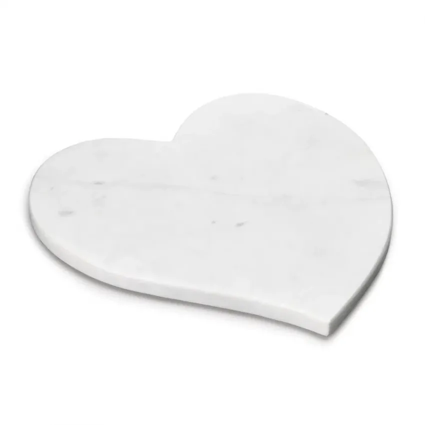 Marble Heart Board - White