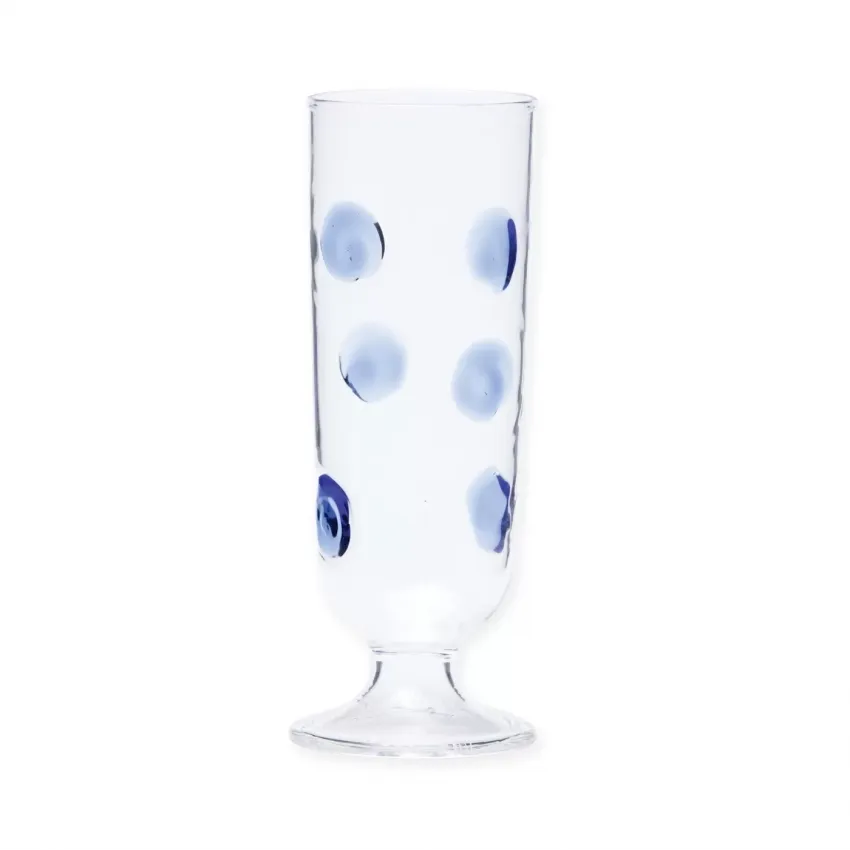 Drop Blue Champagne Glass 6.5"H, 8 oz