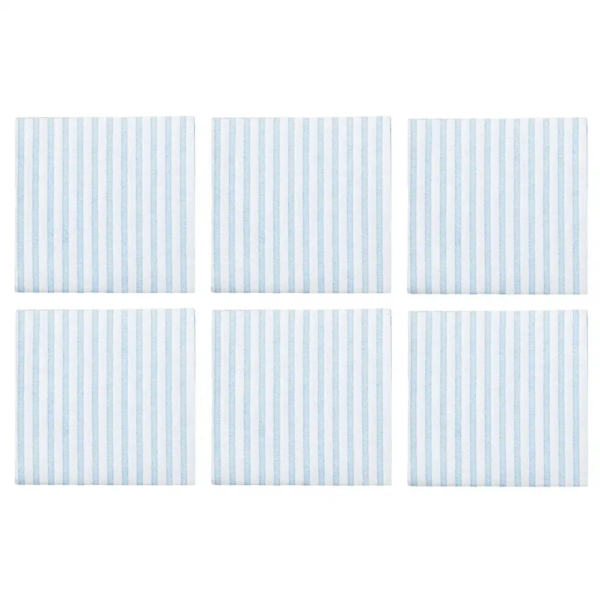 Papersoft Napkins Capri Light Blue Cocktail Napkins (Pack of 20) - Set of 6 5"Sq (Folded) 10"Sq (Flat)