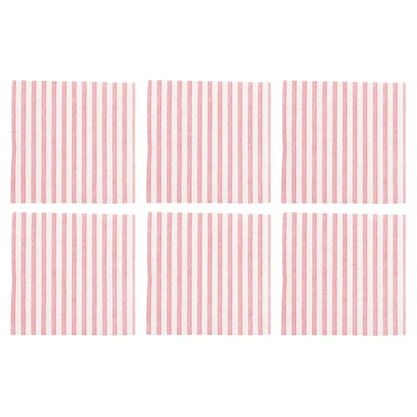Papersoft Napkins Capri Red Cocktail Napkins (Pack of 20) - Set of 6 5"Sq (Folded) 10"Sq (Flat)