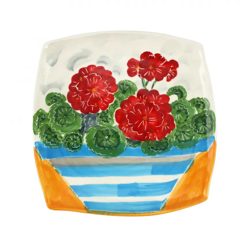 Red Geraniums Wall Plate