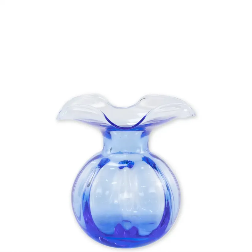 Hibiscus Glass Cobalt Bud Vase 5"D, 5.5"H