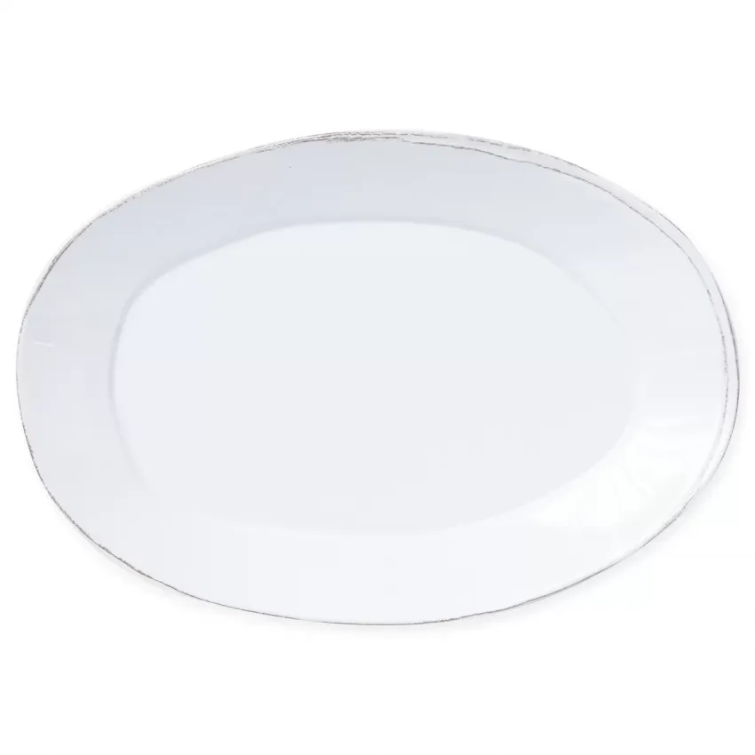 Melamine Lastra White Oval Platter 18"L, 12.5"W