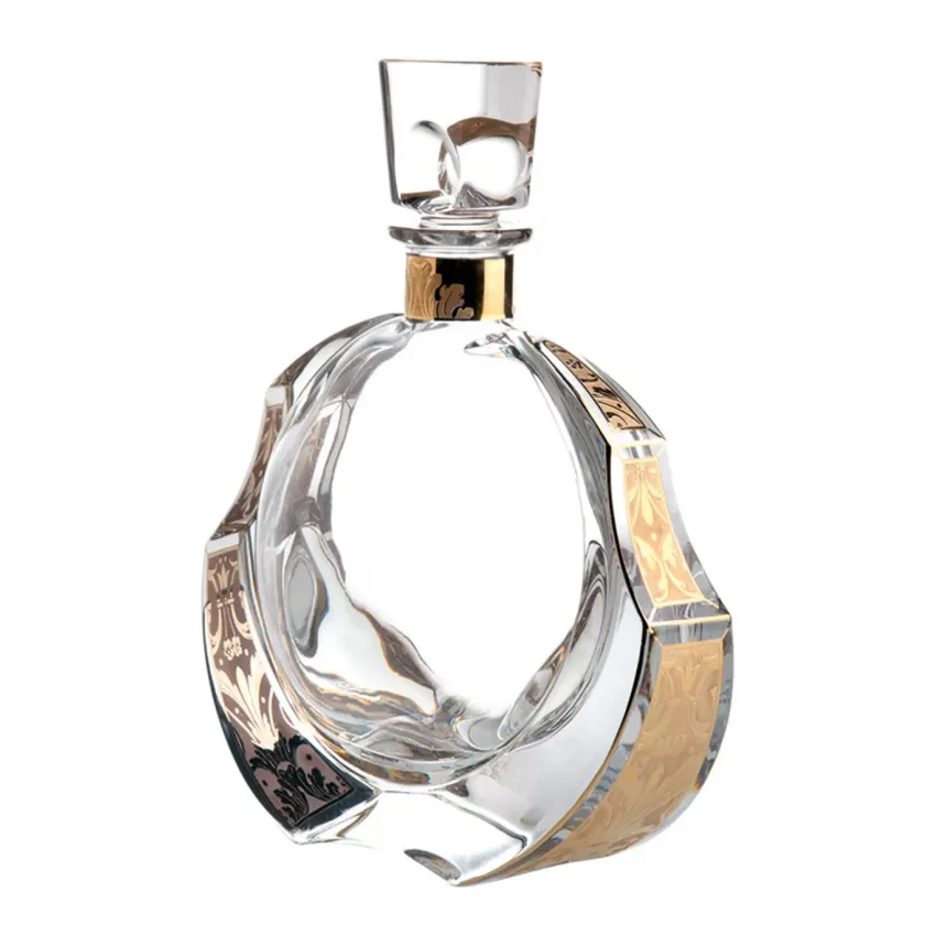 Rinascente Case With Whisky Decanter With Gold