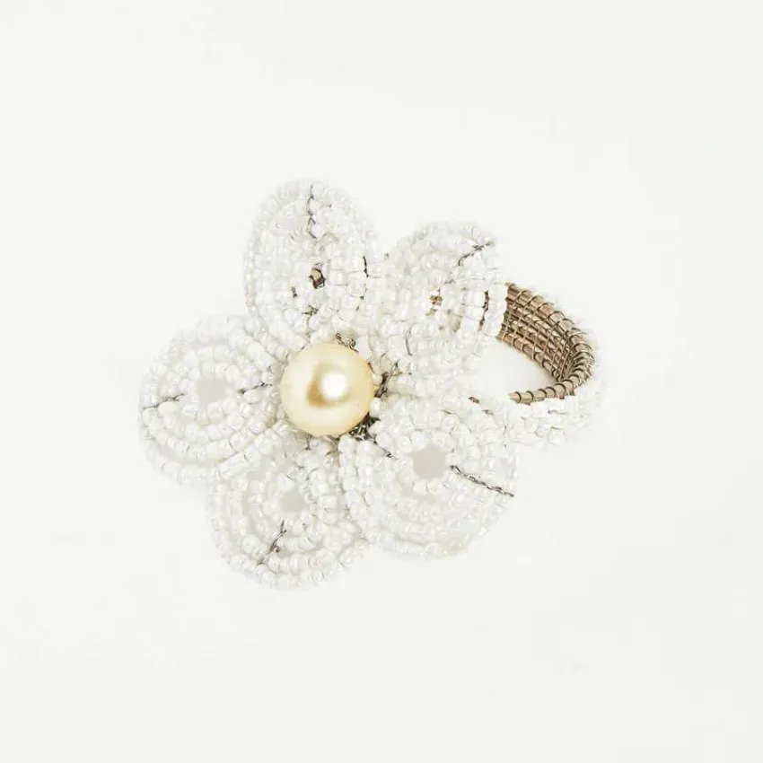 Floral White Napkin Ring