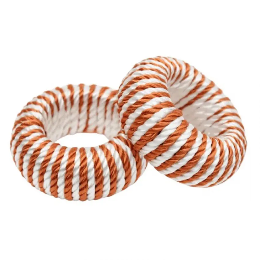 Cord Small Orange/White Napkin Ring
