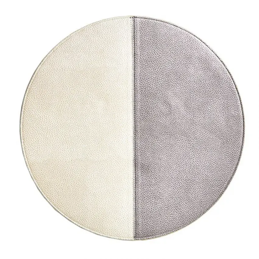 Split Reversible Pearl/Silver 15" Round Placemat
