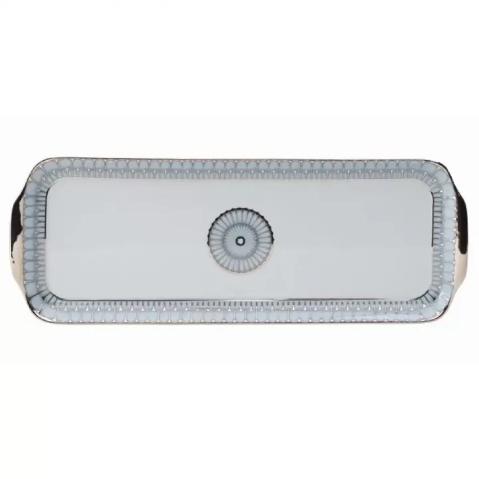 Arcades Grey/Shiny Platinum  Rect. Cake Platter