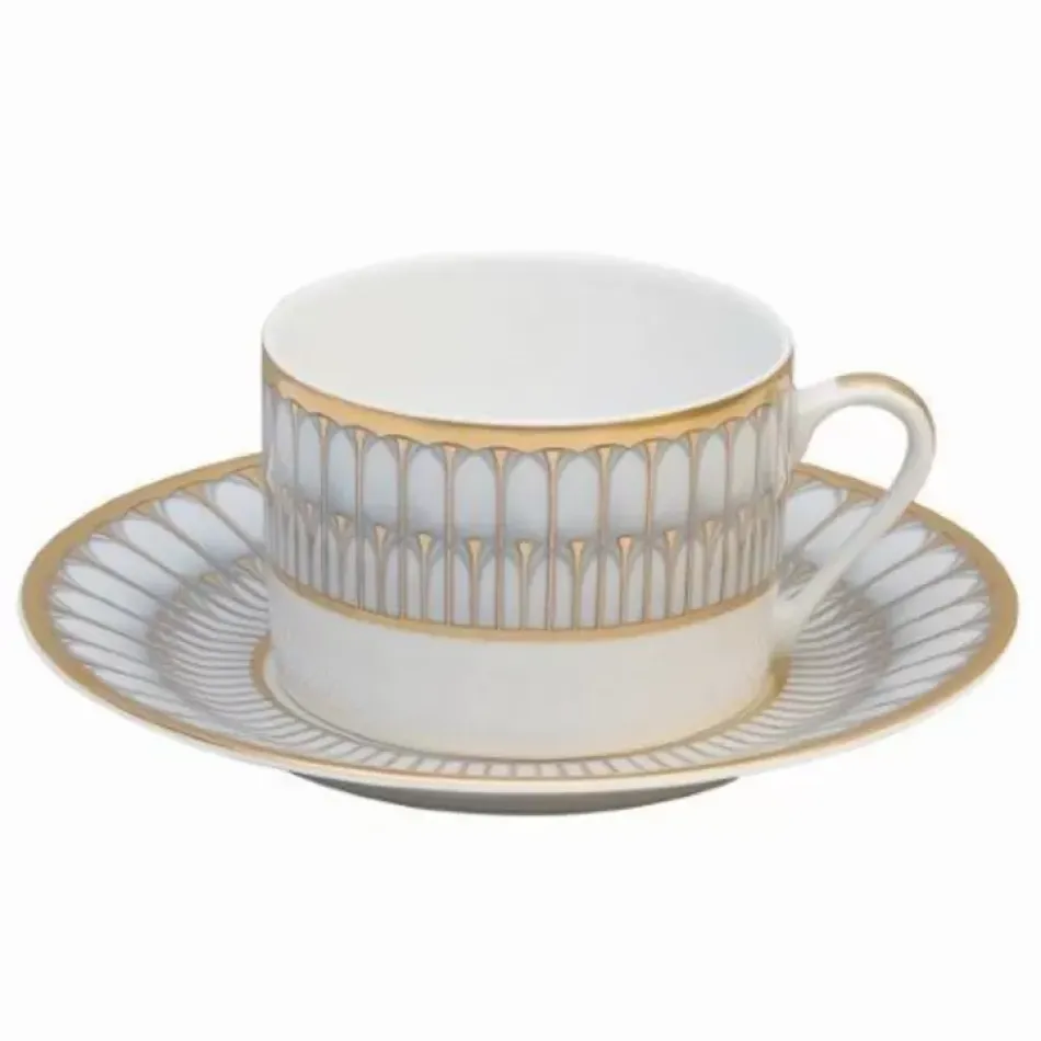 Arcades Grey/Matte Gold Tea Saucer