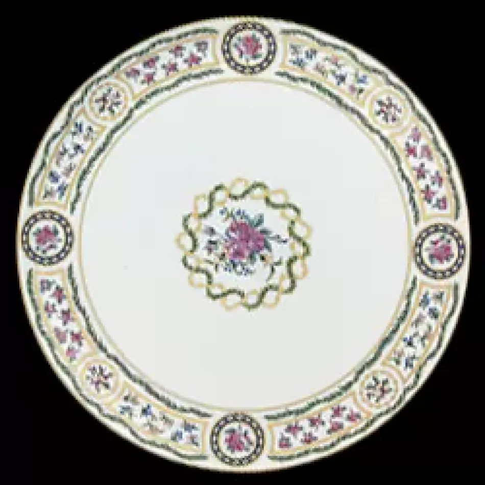 Louveciennes Green/Gold Tart Platter 31.5 Cm