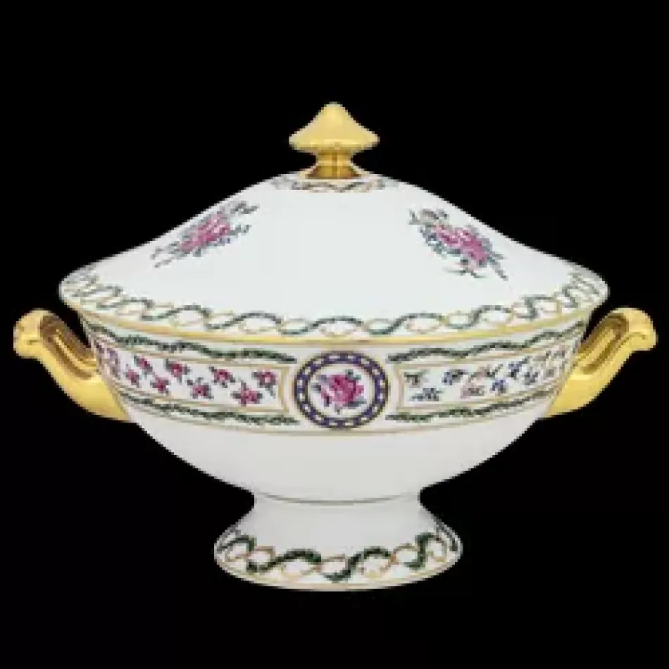 Louveciennes Green/Gold Soup Tureen 25.5 Cm 200 Cl